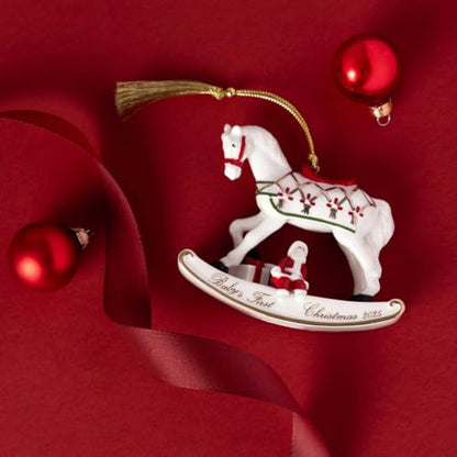 Christmas Rocking Horse Ornament - Premium Porcelain Collector's Edition 2025