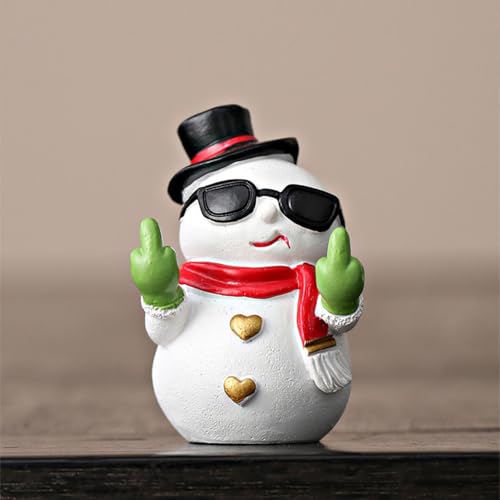 Funny Santa Snowman Statue Figurine - Christmas Decor Xmas Gifts - Snowman Variation