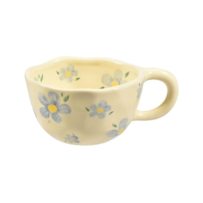 Koythin 8.5oz Floral Ceramic Mug - Blue Flower Coffee Tea Cup (Variation: Blue Flower)