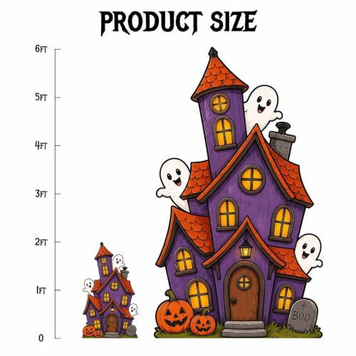 Halloween Cutout Standee - Haunted House Porch & Yard Decor, 5 ft - Variation of Haunted House / 5 ft