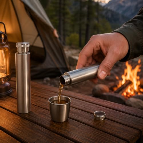 3 Pack Stainless Steel Pocket Flasks for Liquor 1 oz Discreet Travel Set