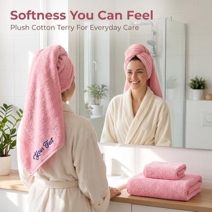 Personalized Monogrammed Bath Towel Set Beige - Soft 750 GSM Cotton with Embroidered Name