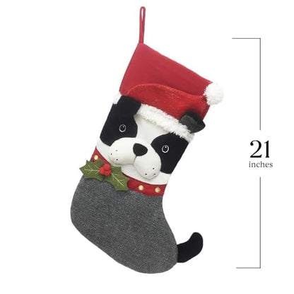 Frenchie Claus Christmas Stocking - 15x21 Holiday Decor Gift - Variation: Frenchie