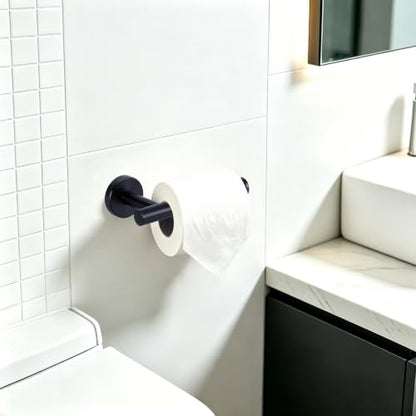 Wall Mount Toilet Paper Holder Matte Black Stainless Steel Bathroom Accessory