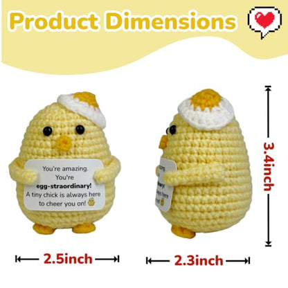 Cheer You On! Handmade Crochet Emotional Chick Gift - Motivational Decor