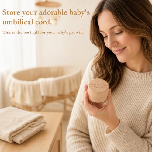 Baby Keepsake Box with Acrylic Inner Container - Wooden Ubilical Cord Memorial Storage