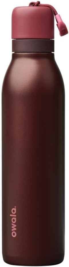 Owala FreeSip Twist Insulated Stainless Steel Water Bottle - BPA-Free, 24 oz, Black Cherry | Perfect for Sports & Travel