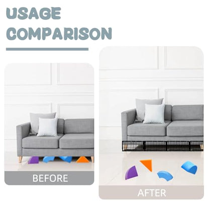 12Pcs Under Couch Blockers for Pets - Adjustable Plastic Bed & Sofa Seals