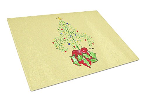 Decorative Christmas Tree Fleur de lis Glass Cutting Board Large Kitchen Decor - Christmas Edition