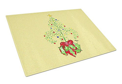Decorative Christmas Tree Fleur de lis Glass Cutting Board Large Kitchen Decor - Christmas Edition