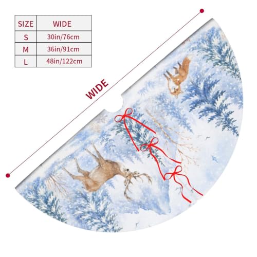 Camo Deer Snowflake Tree Skirt - 36 Inch Christmas Decoration for Holiday Tree