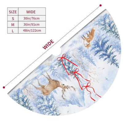 Camo Deer Snowflake Tree Skirt - 36 Inch Christmas Decoration for Holiday Tree