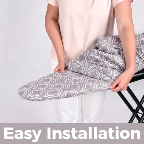 Sage Green Floral Ironing Board Cover 15x54 Inch Thick Cotton Padding
