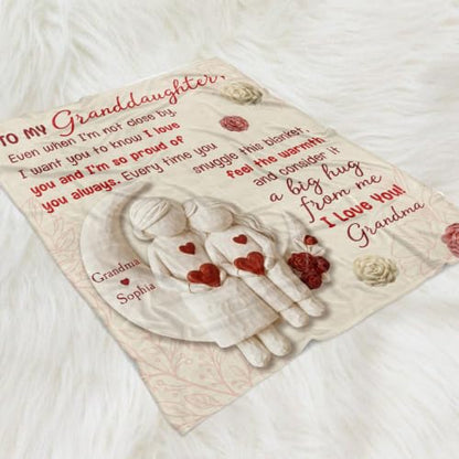 To My Daughter Fleece Blanket - Custom Gift from Grandma & Grandpa