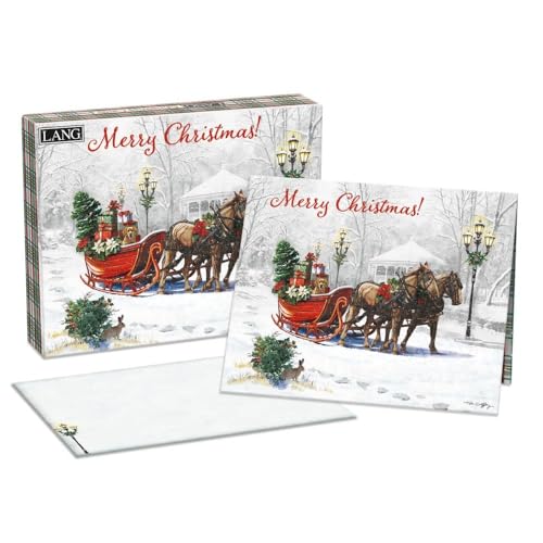 Boxed Christmas Cards Set with Holiday Artwork - 18 Cards & Envelopes