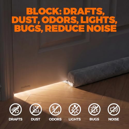 Velvet Door Draft Stopper 36 Inch Gray Under Door Seal Gap Filler