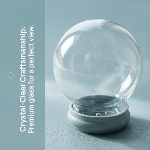 Glass Snow Globe Kit 3 Pieces with Rubber Base Dome for DIY Christmas Decorations