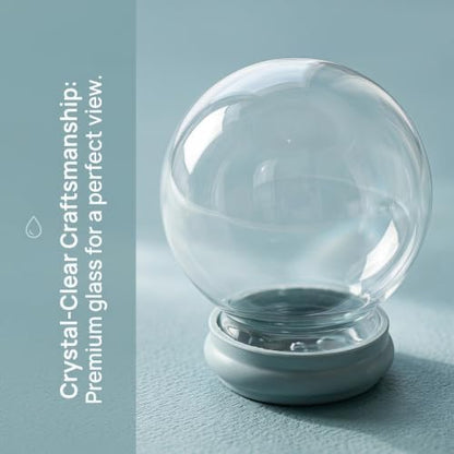 Glass Snow Globe Kit 3 Pieces with Rubber Base Dome for DIY Christmas Decorations