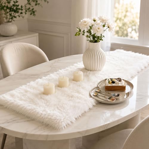 Faux Fur Table Runner Fluffy Christmas Wedding Decor 11.8x48 Inch - Variation of THIS listing