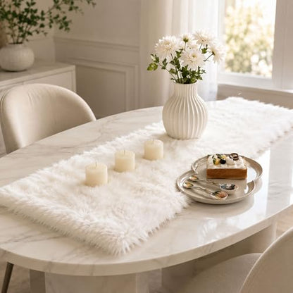 Faux Fur Table Runner Fluffy Christmas Wedding Decor 11.8x48 Inch - Variation of THIS listing