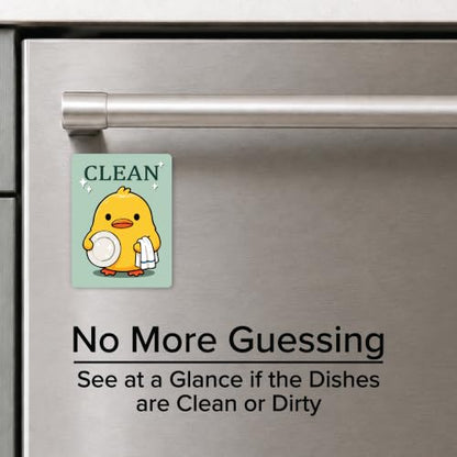 Funny Duck Dishwasher Clean Dirty Sign Magnet with Variation Duck