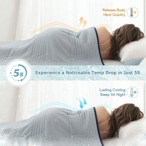 Breathable Cooling Blanket for Hot Sleepers 80x91 Inch Silver Grey