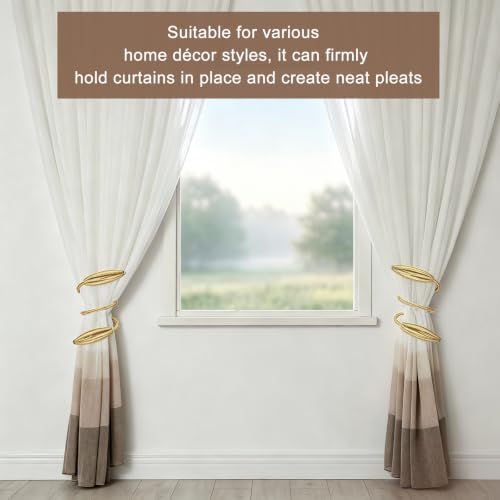 uxcell Champagne Twist Curtain Tiebacks 4Pcs - Decorative Drapery Holdbacks