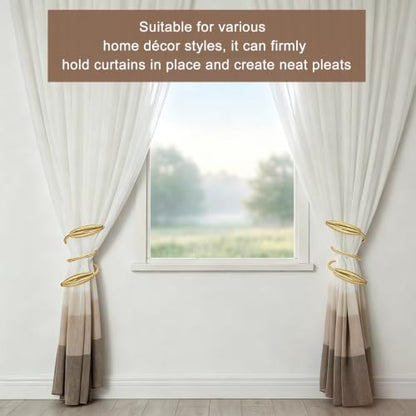 uxcell Champagne Twist Curtain Tiebacks 4Pcs - Decorative Drapery Holdbacks