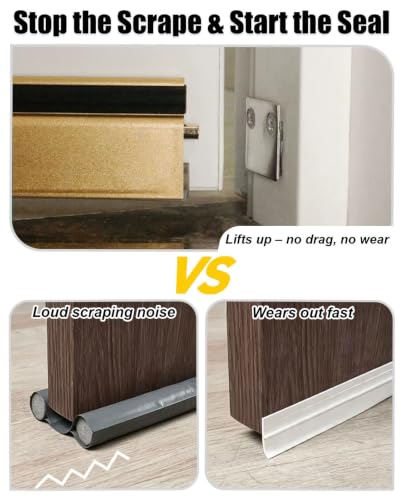 Self-Adjusting Aluminum Door Sweeper 31in/78.7cm Right Side Automatic Seal