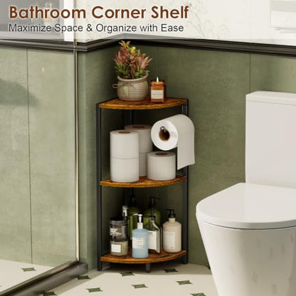 3-Tier Corner Bathroom Shelf Stand for Space-Saving Storage