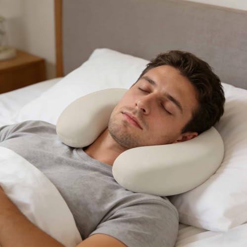 Travel U-Shaped Neck Pillow Memory Foam Support Cushion White Portable