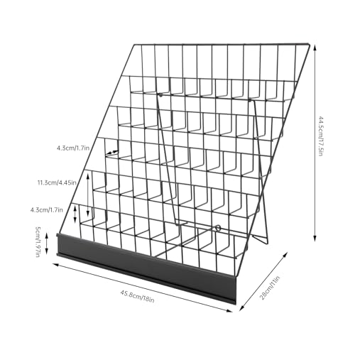 6-Tier Wire Magazine Rack - Black Metal Countertop Book & Brochure Organizer