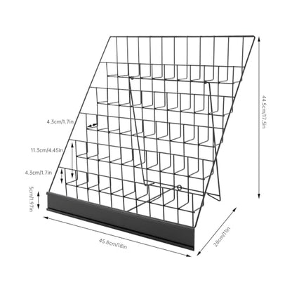 6-Tier Wire Magazine Rack - Black Metal Countertop Book & Brochure Organizer