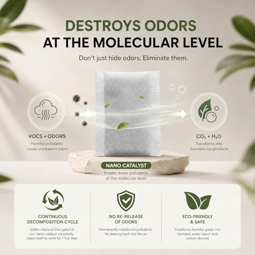 Unscented Odor Eliminator Pouches for Trash Cans & Diaper Pails - Up to 1 Year Freshness