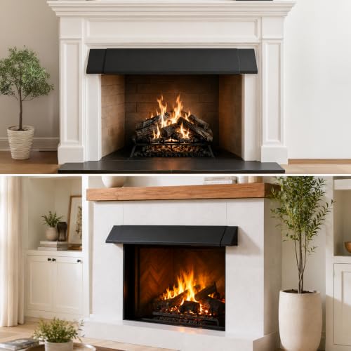 OKBA Fireplace Heat Deflector 28-48 Inch Adjustable Hood with 6 Inch Depth