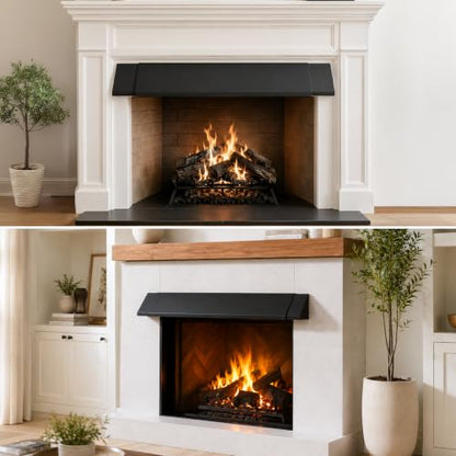 OKBA Fireplace Heat Deflector 28-48 Inch Adjustable Hood with 6 Inch Depth