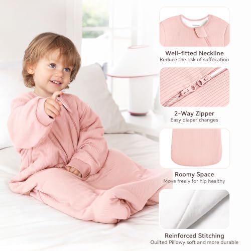 Baby Sleep Sack Rayon Bamboo 12-18 Months Pink - Breathable & Safe