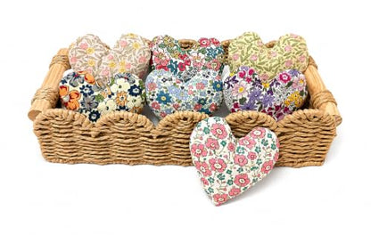Lavender Heart Sachets Set of 8 - Handmade Aromatherapy Gift, Home Decor