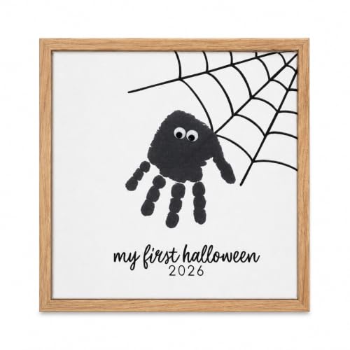 Baby Handprint Canvas Halloween Spider Keepsake - My First Halloween 2026