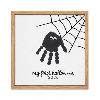 Baby Handprint Canvas Halloween Spider Keepsake - My First Halloween 2026