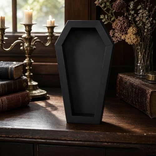 Gothic Black Coffin Shadow Box Frame for Halloween & Dark Decor 8.7x4.7"