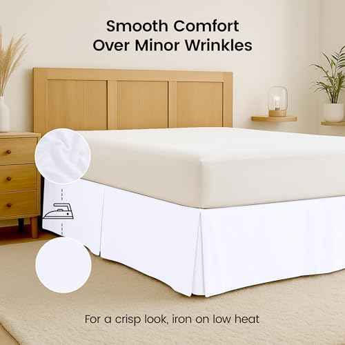 Utopia Bedding Queen Bed Skirt - Soft Quadruple Pleated Ruffle - Easy Fit with 16 Inch Tailored Drop - Hotel Quality, Shrinkage and Fade Resistant (Queen, White)