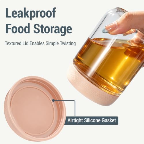 16 oz Glass Meal Prep Containers with Leak-Proof Lids - 6 Pack