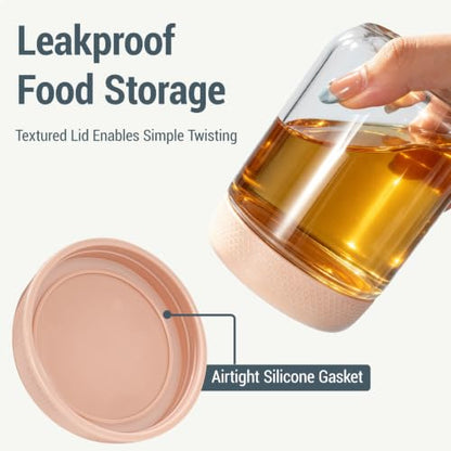 16 oz Glass Meal Prep Containers with Leak-Proof Lids - 6 Pack