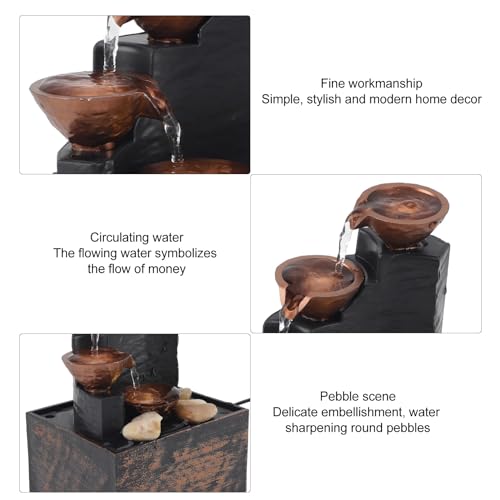 Mini USB Water Fountain with LED Light for Desktop & Bedroom Decor