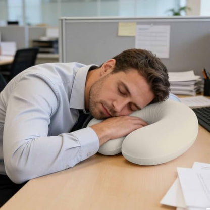 Travel U-Shaped Neck Pillow Memory Foam Support Cushion White Portable