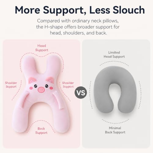 H-Shaped Car Travel Pillow for Sleeping - Grey