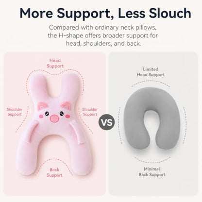 H-Shaped Car Travel Pillow for Sleeping - Grey