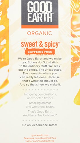 Good Earth Sweet & Spicy Herbal & Black Tea, 18 Tea bags, 1.43 Ounce (Pack of 3)