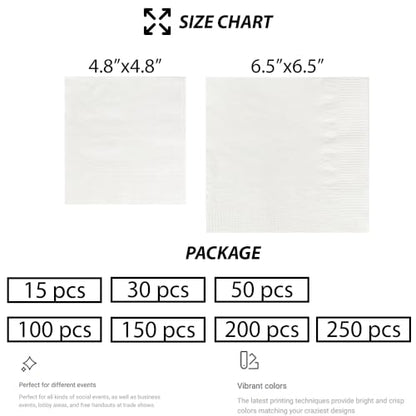 Personalized Wedding Cocktail Napkins - Style 3, Floral Wreath Design, 50 Pack